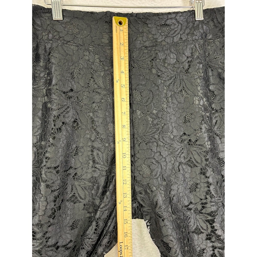Gothic Romantic Studio 1886 Womens XL 16 Black Floral Lace Wide Leg Crop Pants - Picture 5 of 10